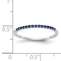 0.24 Ct Round Blue Sapphire Prong White Gold Half Eternity Ring by Fine Color Jewels
