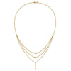 Diamond-Cut Star 14K Gold Three Strand Beaded Layered Necklace