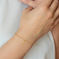 14K Yellow Gold Single Italian Horn Dangle with Spring Ring Clasp Charm Bracelet by Fine Color Jewels