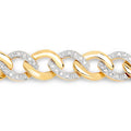 0.70 Ct Round White Diamond Prong Yellow Gold Plated Sterling Silver Cuban Chain Link Bracelet by Fine Color Jewels