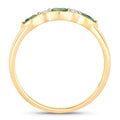 0.45 Ct Genuine Alexandrite and Diamond 18K Yellow Gold Five Stone Ring by Fine Color Jewels
