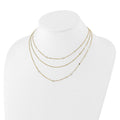 Round White Cubic Zirconia Sterling Silver Gold-Tone Layered Cable Chain Necklace by Fine Color Jewels