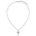 Silver 14k -X- Accent Natural Amethyst Cross Necklace by Fine Color Jewels
