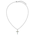 Natural Swiss Blue Topaz Cross Necklace Sterling Silver by Fine Color Jewels