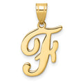 14k Gold Script Initial Charm Pendant by Fine Color Jewels