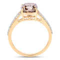 3.03 Ct Cushion Cut Genuine Brown Diamond 18K Yellow Gold Split Pave Shank Engagement Ring by Fine Color Jewels