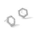 Lab Grown Diamond Hexagon Studs Earrings by Fine Color Jewels