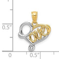 14k Gold LOVE Heart Pendant by Fine Color Jewels