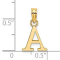 14k Gold Block Initial Letter Pendants by Fine Color Jewels
