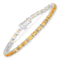 12.80 Ct Octagon Yellow Citrine Prong Sterling Silver Tennis Bracelet by Fine Color Jewels