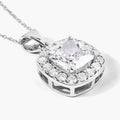3.50 Ct Cushion Cut Lab Diamond Prong Platinum Halo Bridal Pendant by Fine Color Jewels