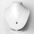 2.58 Ct Genuine Oval Ceylon Blue Sapphire and Diamond 18K Yellow Gold Halo Pendant by Fine Color Jewels
