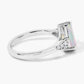 1.40 Ct Pear White Ethiopian Opal & Lab Diamond Prong Silver Cocktail Ring by Fine Color Jewels