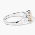 0.85 Ct Cushion White Ethiopian Opal and Lab Diamond Silver Cocktail Ring by Fine Color Jewels
