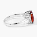 1.65 Ct Cushion Yellow Madeira Citrine and Lab Diamond Prong Silver Bridge Ring by Fine Color Jewels