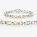 9.03 Ct Oval Yellow Citrine Prong Sterling Silver Tennis Bracelet by Fine Color Jewels