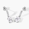 1.64 Ct Oval Lab Grown Diamond Prong Platinum Dangle Drop Bridal Earrings by Fine Color Jewels