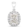 4.58 Ct Cushion Lab Grown Diamond Prong Platinum Bridal Halo Pendant