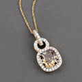 2.50 Ct Genuine Cushion Brown Diamond 18K Yellow Gold Statement Pendant by Fine Color Jewels