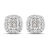 Cushion Lab Grown Diamond Prong Platinum Bridal Halo Stud Earrings
