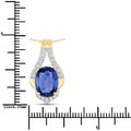 4.13 Ct Genuine Oval Ceylon Blue Sapphire and Diamond 18K Yellow Gold Statement Pendant by Fine Color Jewels