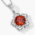 2.20 Ct Round Orange Madeira Citrine & Lab Diamond Prong Silver Star Shape Pendant Necklace by Fine Color Jewels
