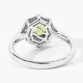 1.10 Ct Round Green Peridot and Lab Diamond Prong Silver Halo Ring by Fine Color Jewels