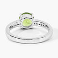 1.25 Ct Round Green Peridot & Lab Diamond Prong Silver Pave Bridge Ring by Fine Color Jewels