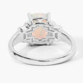 1 Ct Cushion White Ethiopian Opal Lab Diamond Prong Silver Bridge Ring by Fine Color Jewels
