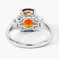 1.65 Ct Cushion Yellow Madeira Citrine and Lab Diamond Prong Silver Bridge Ring by Fine Color Jewels