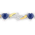 1.09 Ct Heart Blue Sapphire Prong Silver Bolo Adjustable Bracelet by Fine Color Jewels