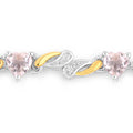 0.79 Ct Heart Pink Morganite Prong Silver Bolo Adjustable Bracelet by Fine Color Jewels