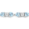 11 Ct Heart Blue Topaz Prong Silver Tennis Bracelet by Fine Color Jewels