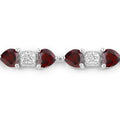 11 Ct Heart Red Garnet and Diamond Prong Silver Tennis Bracelet by Fine Color Jewels