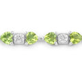 9.68 Ct Heart Green Peridot & Diamond Prong Silver Tennis Bracelet by Fine Color Jewels