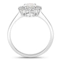 1.28 Ct Oval Lab Diamond Prong Platinum Halo Bridal Floral Ring by Fine Color Jewels