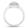 0.91 Ct Oval Lab Grown Diamond Prong Platinum Double Halo Bridal Ring by Fine Color Jewels