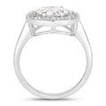 2.48 Ct Round Lab Grown Diamond Prong Platinum Halo Bridal Ring by Fine Color Jewels