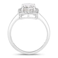 2.74 Ct Cushion Lab Grown Diamond Prong Platinum Bridal Halo Ring by Fine Color Jewels
