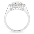 2.48 Ct Oval Lab Grown Diamond Prong Platinum Floral Halo Bridal Ring by Fine Color Jewels