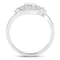 1.02 Ct Oval Lab Grown Diamond Prong Platinum Halo Bypass Bridal Ring by Fine Color Jewels
