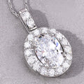 2.62 Ct Oval Lab Grown Diamond Prong Platinum Halo Bridal Pendant by Fine Color Jewels