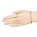 3.24 Ct Marquise Green Zambian Emerald Prong Sterling Silver Link Bracelet by Fine Color Jewels