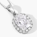 4.58 Ct Cushion Lab Grown Diamond Prong Platinum Bridal Halo Pendant by Fine Color Jewels