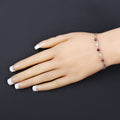 1.09 Ct Heart Pink Ruby Prong Silver Bolo Adjustable Bracelet by Fine Color Jewels