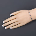 1.09 Ct Heart Blue Sapphire Prong Silver Bolo Adjustable Bracelet by Fine Color Jewels