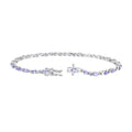 3.78 Ct Marquise Violet Tanzanite Prong Sterling Silver Tennis Bracelet by Fine Color Jewels