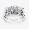 1.47 Ct Round Violet Tanzanite Prong Sterling Silver Cluster Ring by Fine Color Jewels