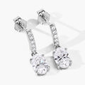 1.64 Ct Oval Lab Grown Diamond Prong Platinum Dangle Drop Bridal Earrings by Fine Color Jewels