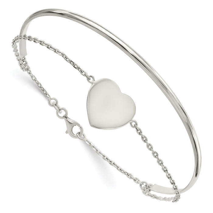 Sterling Silver Heart Bracelet by Fine Color Jewels